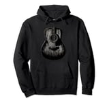 Distressed Acoustic Guitar Vintage Player Rock & Roll Music Pullover Hoodie