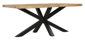 Fargo 10 Seater Industrial Dining Table - Rustic Mango Wood With Black Spider Legs