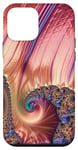 Coque pour iPhone 12 mini Jaune doré, violet violet, bleu aqua et rose fractatif