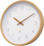 ALBA HORTREE Horloge Murale en Bois, Bois Clair/Fond Blanc