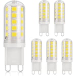 G9 LED-lampa kallvit 6000 K, LED-lampa 3W motsvarar 30W - 40W halogenlampor, G9-lampor, 430 lumen, ingen flimmer, ej dimbar,