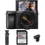 Sony Alpha 6400 | APS-C Mirrorless Camera with Sony 18-135 mm f/3.5-5.6 Zoom Lens (Content Creator kit "Microphone Edition" including: Bluetooth Shooting Grip, Memory Card and Microphone)