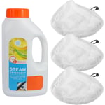 Steam Mop Pads Detergent for EFBE SCHOTT Delta HST78Y Cleaner 500ml Cloth Pad x3