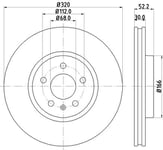 Bromsskiva PRO 8DD 355 113911 Hella