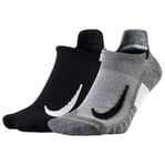 Nike Multiplier No Show Running Socks 2 Pack UK 5 - 8 EUR 38 - 42 Multi