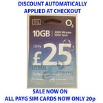 PAYG O2 BIG BUNDLE £25 SIM CARD **NOW ONLY 20p** (DISCOUNT APPLIED AT CHECKOUT)