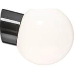 Vägglampa Classic Glob svart, 180 blank opal E27