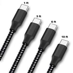 4Pack Fast Charger Cable Heavy Duty Nylon Braided For Nintendo Switch[1/3/6/6/10