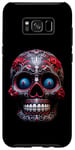 Coque pour Galaxy S8+ Crâne en sucre Jour des morts Crâne Rouge et Noir Art
