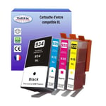 4 Cartouches compatibles avec l'imprimante HP OfficeJet Pro 6230 ePrinter, 6820, 6830 remplace HP 934XL, HP 935XL (Noire+Couleur)- T3AZUR