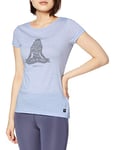 super.natural T-Shirt imprimé à Manches Courtes pour Femme avec Laine mérinos XS Skyway Melange/Silver Grey Calm Down.