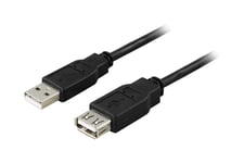 DELTACO USB2-12S - USB-förlängningskabel - USB till USB - 2 m