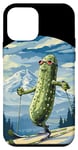 Coque pour iPhone 12 mini Ski de fond cool avec de belles montagnes pour les cornichons
