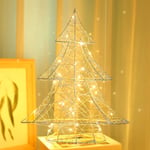Luxspire Christmas Tree Night Lights, Twining Iron Wire Xmas Tree Battery Operated Desk Table Lamp Decorative LED Light for Birthday Gift, Home Décor Tradition Holiday Christmas Table Wall Decorations