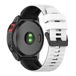Garmin Fenix 7X klockarmband i silikon med dubbla färger - Vit / Svart Vit
