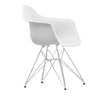 Vitra - Eames RE Plastic Armchair DAR 85 Cotton White Chrome - Matstolar - Charles & Ray Eames - Vit - Metall/Plast