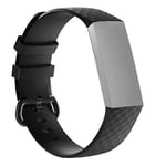 Beilaishi Diamond Pattern Silicone Wrist Strap Watch Band for Fitbit Charge 3 Small Size：190 * 18mm(Black) replacement watchbands (Color : Black)