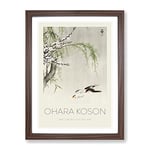 Two Swallows In Flight By Ohara Koson Exhibition Museum Asian Japanese Framed Wall Art Print, Ready to Hang Picture for Living Room Bedroom Home Office Décor, Walnut A4 (34 x 25 cm)