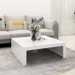 Sofabord 100x100x35 cm spånplade hvid