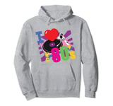I Love The 80's Retro Pink Record Player Fun Vinyl Theme Pullover Hoodie
