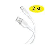 2 st 1 m snabbladdare  Usb-C  vit vit