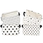LessMo Set de 4 Mini Paniers de Rangement, Boîte de Rangement Pratique Tiroir en Tissu Lin Panier Stockage de Bureau Pliable Organisateur pour étagères et Bureau, Jouets, Llivres ou Maquillage