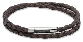 Unique & Co B171ADB/21CM Dark Brown Leather |Steel Clasp | Jewellery