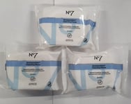 3x No7 Biodegradable Cleansing Wipes (30 Wipes) Facial Skincare Sensitive Skin
