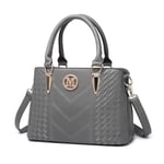 Miss Lulu Handbags for Women, Womens Top Handle Bag, Shoulder Bag for Women (Grey)