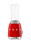Smeg PBF01RDUK Retro 50’s Style Personal Blender, 2 x Bottles-To-Go, 2 Speed Settings, 600ml, 300W, Red