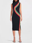 Ps Paul Smith Swirl High Neck Knitted Dress - Navy