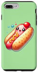iPhone 7 Plus/8 Plus Cute Kawaii Hot Dog with Smiling Face and Bubbles Case
