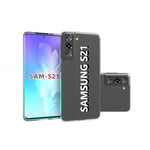 COQTEL® Coque pour Samsung Galaxy S21 étui Transparent Double Protection intégrale Silicone et TPU Antichoc Housse protège écran avec Film de Verre trempé