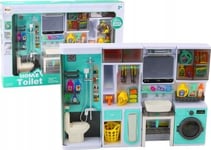 LeanToys Toys Badrum 4in1 Dusch Toalett Tvättmaskin Tillbehör