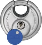 ABUS Diskus padlock 24IB/60 made of stainless steel - with 360° all-round protection - for protection against severe weather conditions - 05584 - ABUS security level 7 - silver/blue