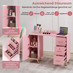 Manikyrbord med lådor skåp & Handledsstöd manikyr bord rosa