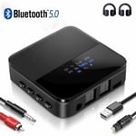Adaptateur Bluetooth 5.0, Transmetteur Récepteur Bluetooth , Faible Latence & HD, Double Connexion, 3,5 mm AUX+ RCA + Optique Numérique Sortie, pour