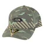 Oakley Mens Tincan Cap Hat, Black/Carbon Fiber, Green Stripe/Grip Camo, L/XL