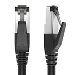 KabelDirekt – Câble Ethernet CAT8 – 2m – Câble réseau avec un design résistant à la rupture et un débit rapide de 40Gbps (CAT8.1, idéal pour Gaming/PS5/Xbox/Switch, RJ45, noir)