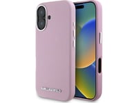 Karl Lagerfeld Saffiano Helomlindat Långsträckt Metall Logo Magsafe Apple Iphone 16 Telefonfodral Rosa