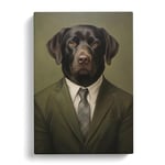Labrador Retriever in a Suit Painting No.3 Canvas Print for Living Room Bedroom Home Office Décor, Wall Art Picture Ready to Hang, 30x20 Inch (76x50 cm)