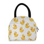 Yellow Baby Rubber Duck Lunch Bag for Women Reusable Tote Bag Cooler Insulated Lunch Box for School Office Picnic Kids Adults Children
