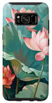 Coque pour Galaxy S8 Style de peinture à l'huile de fleurs de lotus Art Design