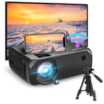 Bomaker WiFi Projector, Full HD Native 720p Projector With 6000 and 300'' Display, Compatible With iPhone, Android, TV Stick, Laptops