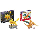 MEGA Pokémon Collectible Building Toys for Adults, Motion Pikachu with 1092 Pieces and Running Movement, for Collectors, HGC23 & Pokémon Action Figure Building Toys Set, GWY77