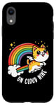 iPhone XR 9th Birthday Funny Cat Rainbow On Cloud Nine Case