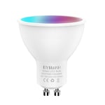 BYSMAH GU10 Smart Bulb, WiFi Spot Light Bulbs, 5W 400LM,Compatible with Alexa/Google Home, Dimmable White&RGBCW Color Changing, Sync to Music,No Hub Required(1 Pack)