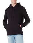 BOSS Mens Soody Curved Organic-Cotton Hoodie with Curved Logo Black