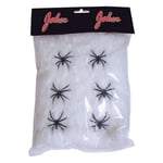 Halloween Dekor 120g - Spindelvev m/ 6 edderkopper