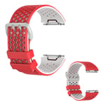 Fitbit Ionic två färgat silikon klockband - Röd vit